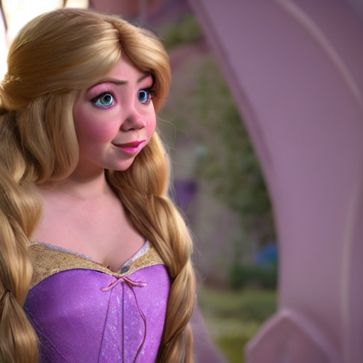 prompthunt McCurdy as Rapunzel in disney tangled live action