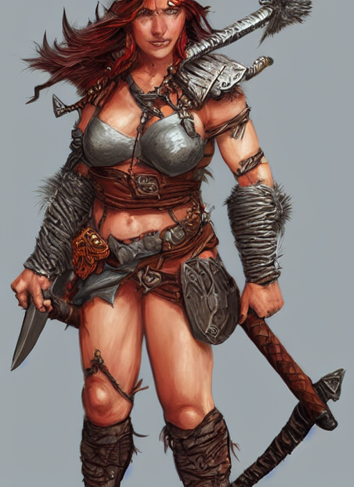 prompthunt female barbarian, ultra detailed fantasy, dndbeyond, bright