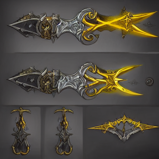 yellow broad sword, giant sword, war blade weapon,, Stable Diffusion