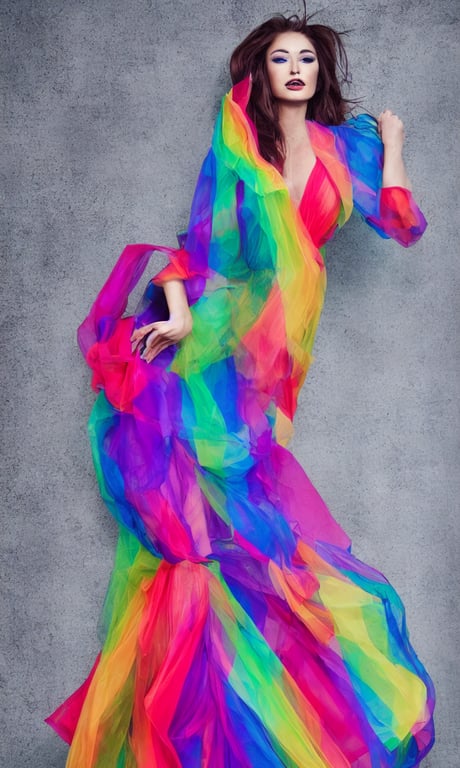 Sheer 2025 rainbow dress