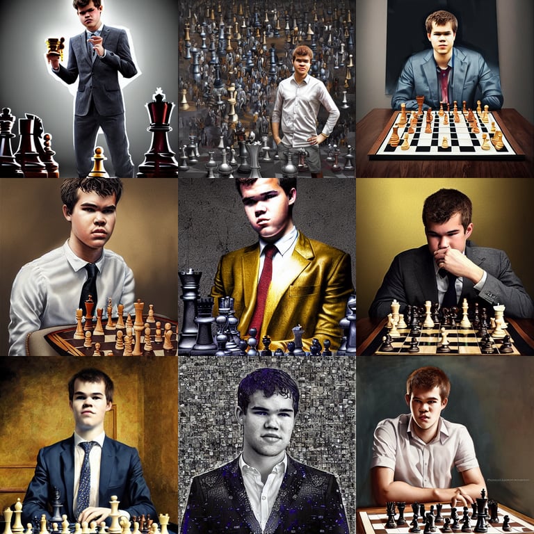 highly detailed painting of magnus carlsen playing, Stable Diffusion