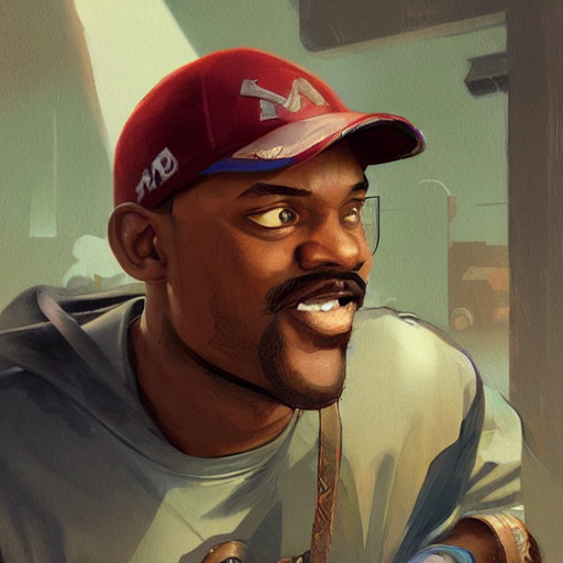 prompthunt: cj from gta san andreas as super mario, highly detailed, digital painting, artstation, concept art, sharp focus, illustration, art by greg rutkowski and alphonse mucha