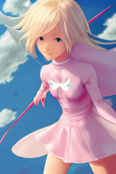 384px x 576px - prompthunt: blonde little girl with butterfly wings in an pink and white  hero outfit, digital artwork made by artgerm lau and makoto shinkai, shaped  focus, heroic composition, hero pose, inspired by peni