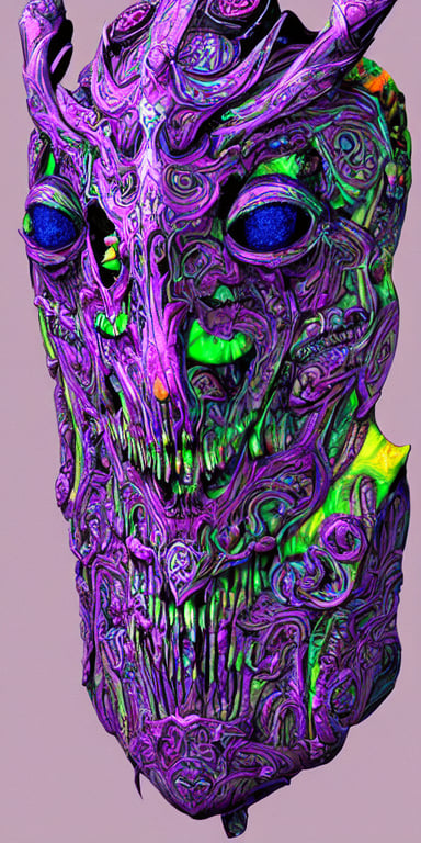 prompthunt: psychedelic Shpongle mask concept art trending on artstation hd