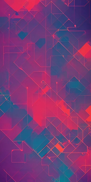 prompthunt: beautiful minimalist abstract hd phone wallpaper, cyberpunk  color palette, geometric, trending on behance