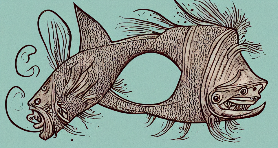 prompthunt: illustration of an angler fish, lantern fish, deep sea