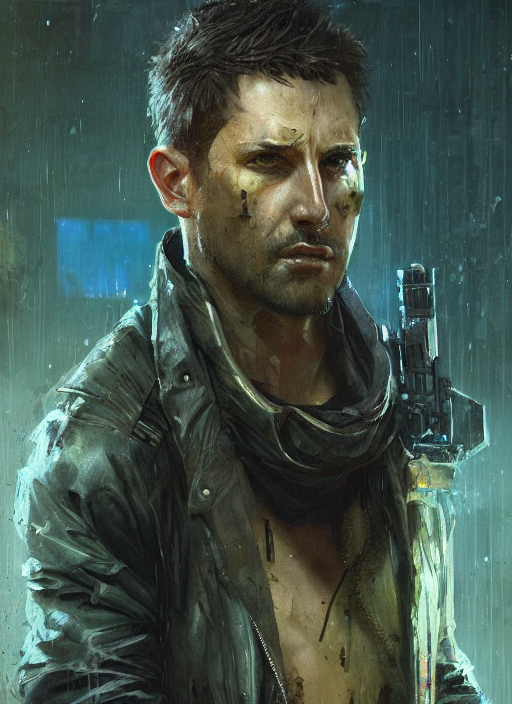 prompthunt: Logan. Cyberpunk assassin in tactical gear. blade runner 2049  concept painting. Epic painting by Craig Mullins and Alphonso Mucha.  ArtstationHQ. painting with Vivid color. (rb6s, Cyberpunk 2077, matrix)