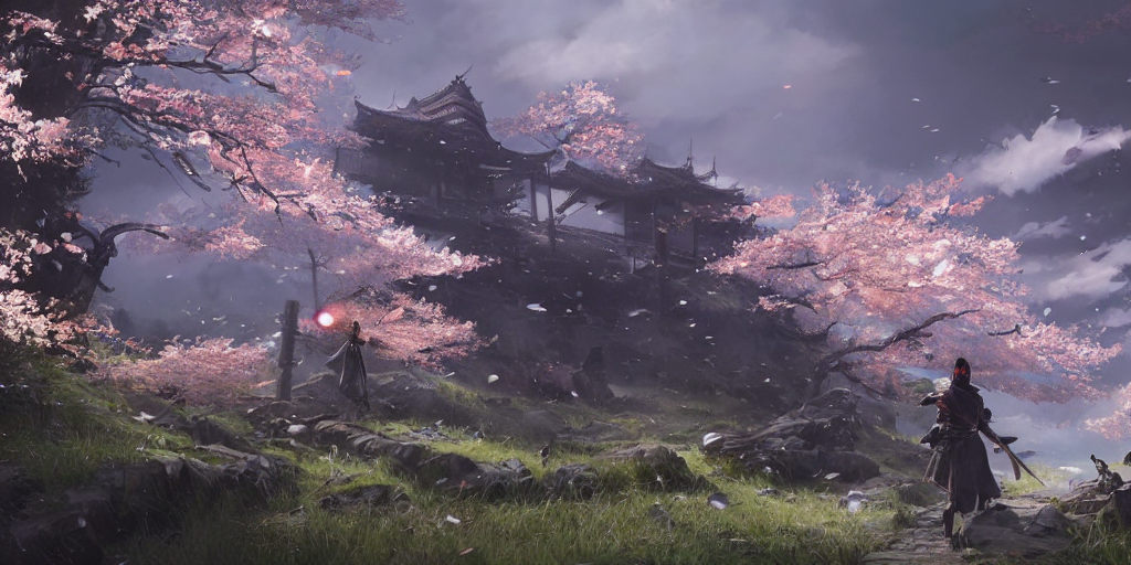prompthunt an environmental concept art of ghost of tsushima, samurai