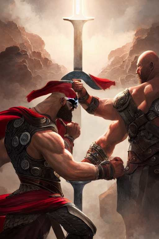 ArtStation - Kratos VS Thor