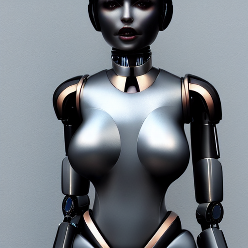 Udelukke trofast moral prompthunt: womanized humanoid robot made of steel, beautiful face, big  breasts, anatomically correct, futuristic, glowing details, unreal engine,  ray tracing, 8 k, uhd, ultrarealistic, highly detailed