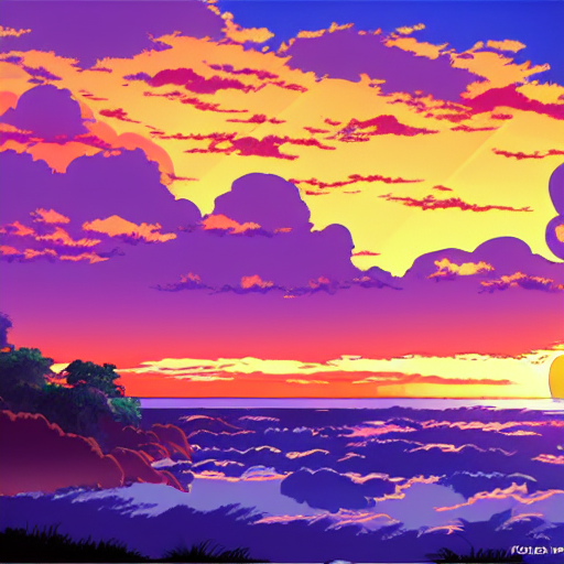 prompthunt: beautiful anime sunset lansdcape studio ghibli