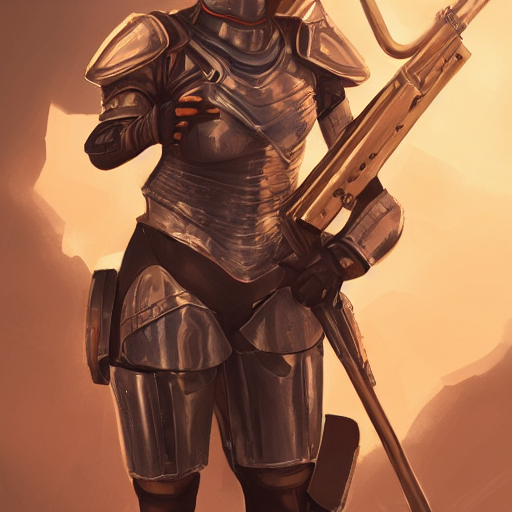 prompthunt female artificer with futuristic rifle, tubes connecting