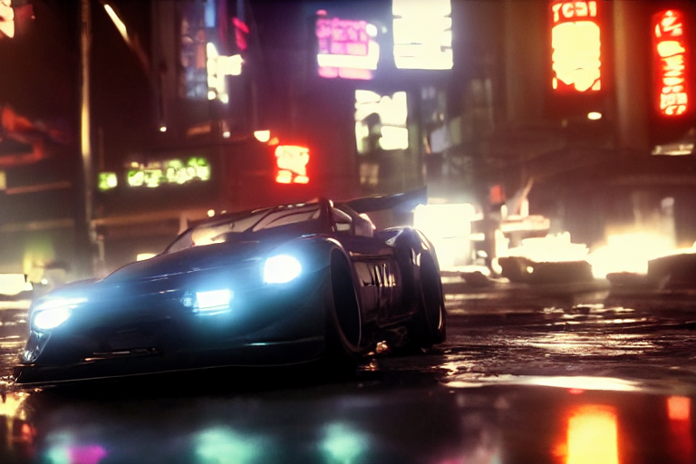 prompthunt: tokyo drift fast and furious film still, racing on wet city  street at night, hyper detailed, forza, smooth, need for speed, high  contrast, volumetric lighting, synthwave, octane, george miller, jim lee