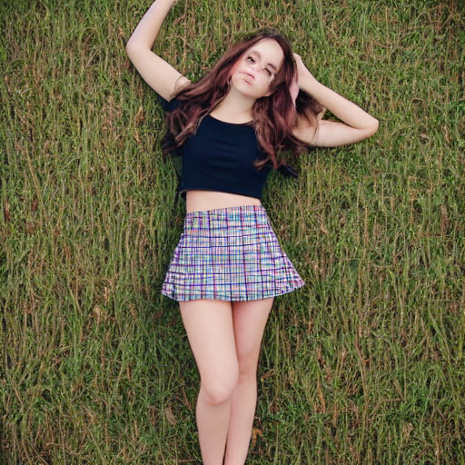 prompthunt: teen girl in plaid mini skirt and crop top, intricate,  extremely detailed, modeling photography, 8 0 mm camera