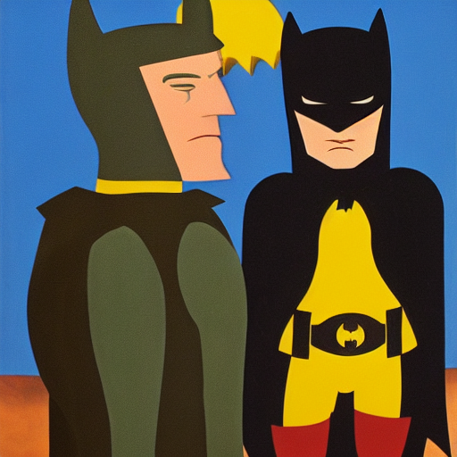 prompthunt: batman and robin by grant wood