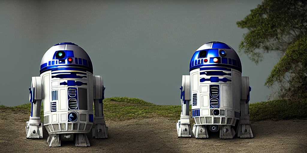 prompthunt: R2D2 from Star wars, Landscape of Pandora, ultra realistic ,  HD, cinematic, Diffusion shading