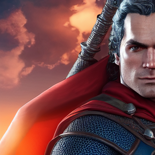 prompthunt: Henry Cavil as medieval Superman, Witcher 3 style, unreal  engine, cinematic, game, screen capture, hyper realistic, details, ray  tracting, rtx, 4k