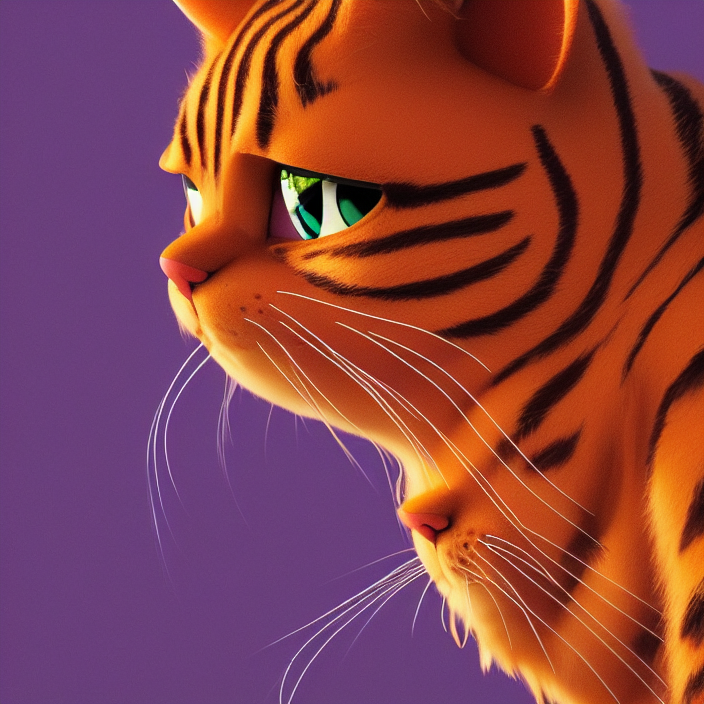 prompthunt portrait of Garfield the cat. intricate abstract. intricate