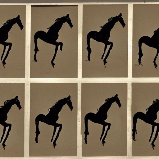 prompthunt: an animation of a horse running left to right shot frame by  frame, separated into equally sized frames, from'learning to animate