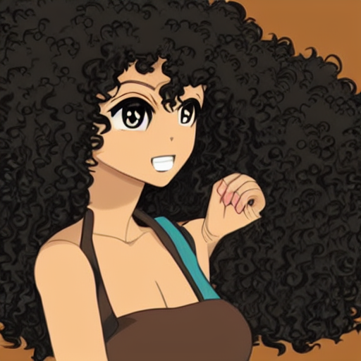 Anime character with curly hair