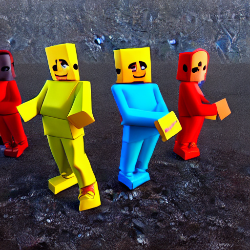 prompthunt: high quality 3d render of dancing block figures ...