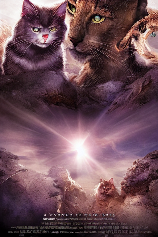 a movie poster for warrior cats, depth of field, sun, Stable Diffusion