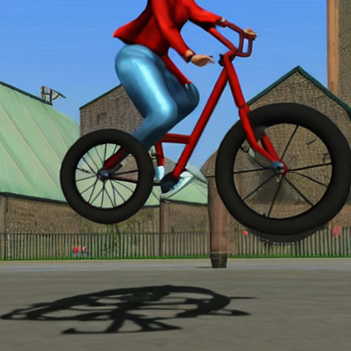 prompthunt margret thatcher performs a wheelie on a bmx, playstation 2