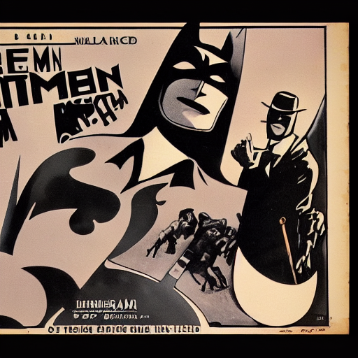 prompthunt: vintage classic silent movie title card called batman