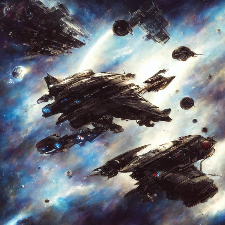 Spaceship Fleet Concept Art