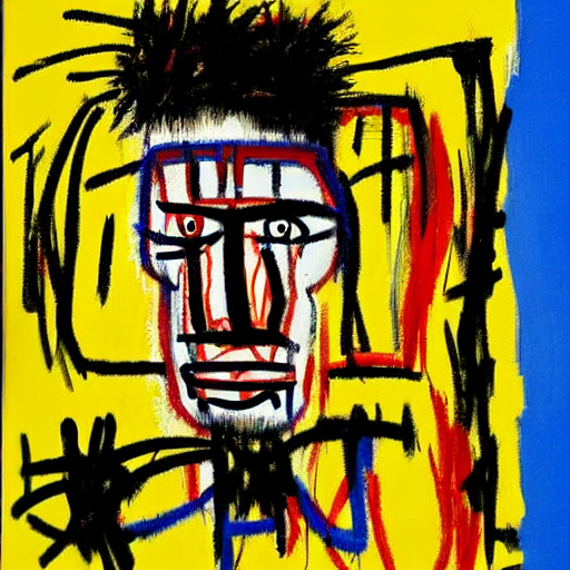 prompthunt: a random person's portrait painted by jean michel - basquiat