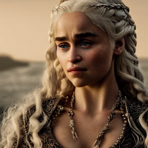 prompthunt: khaleesi as a goddess in heaven, piercing eyes, portrait,  highly detailed, realistic, realistic face, beautiful eyes, Daenerys  Targaryen 8k, hd, cinematic