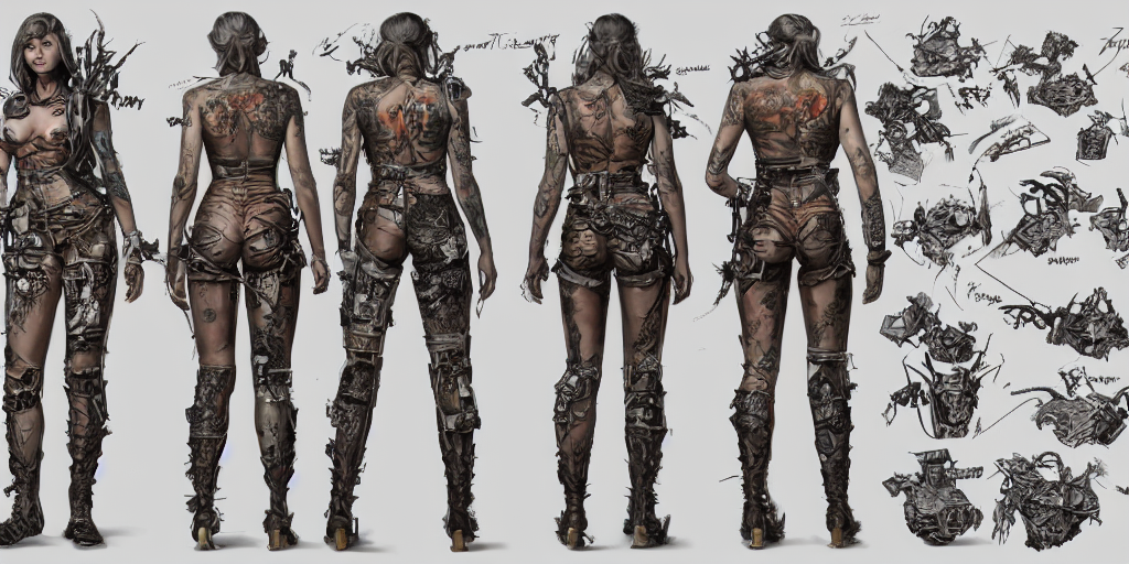 Prompthunt Eden Ivy As A Tattooed Armored Wanderer Pinup Wearing 