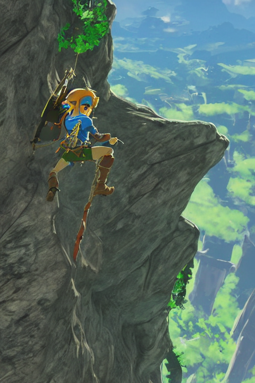 prompthunt in game footage of link from the legend of zelda breath of