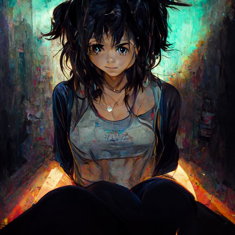 Anime Eyes Looking Down