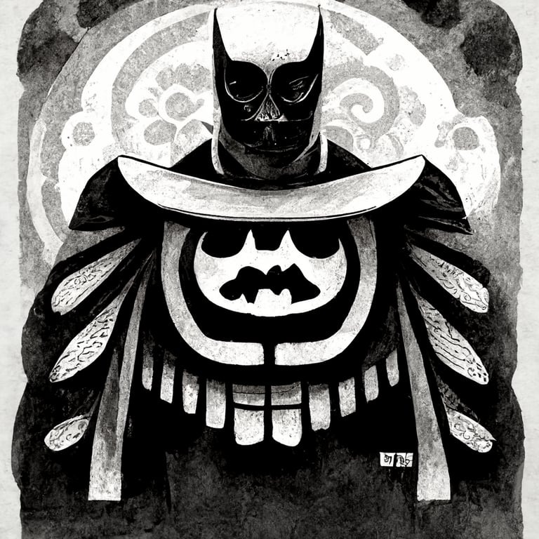 prompthunt: batman mexican day of the dead black and white draw