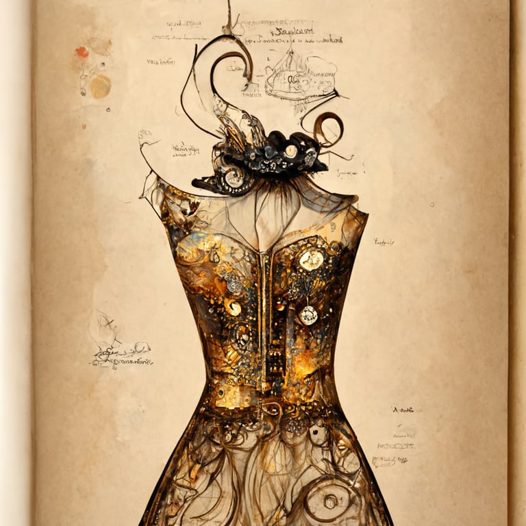 Steampunk dress drawing cheap