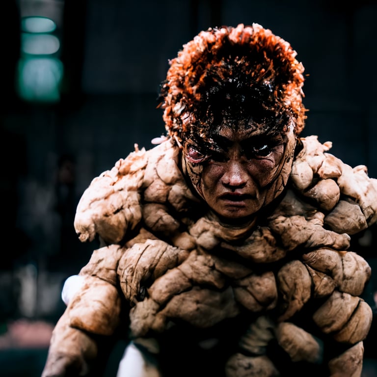prompthunt: Live action movie, Grappler Baki character, Yujiro Hanma,  Destructive force Ultra Real Detail Cinematic 8K