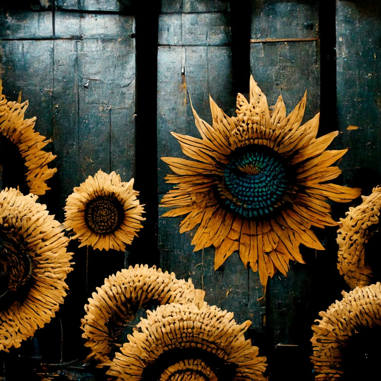 prompthunt: sunflowers made of bicycles