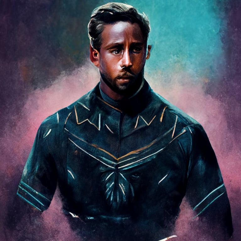 prompthunt ryan gosling as black panther