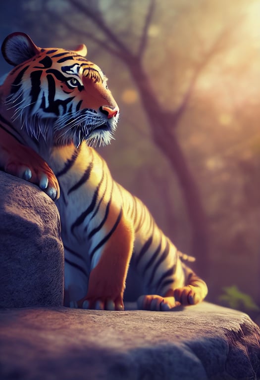 Tigre 3d super fofo com design de estilo urbano para personagem de anime