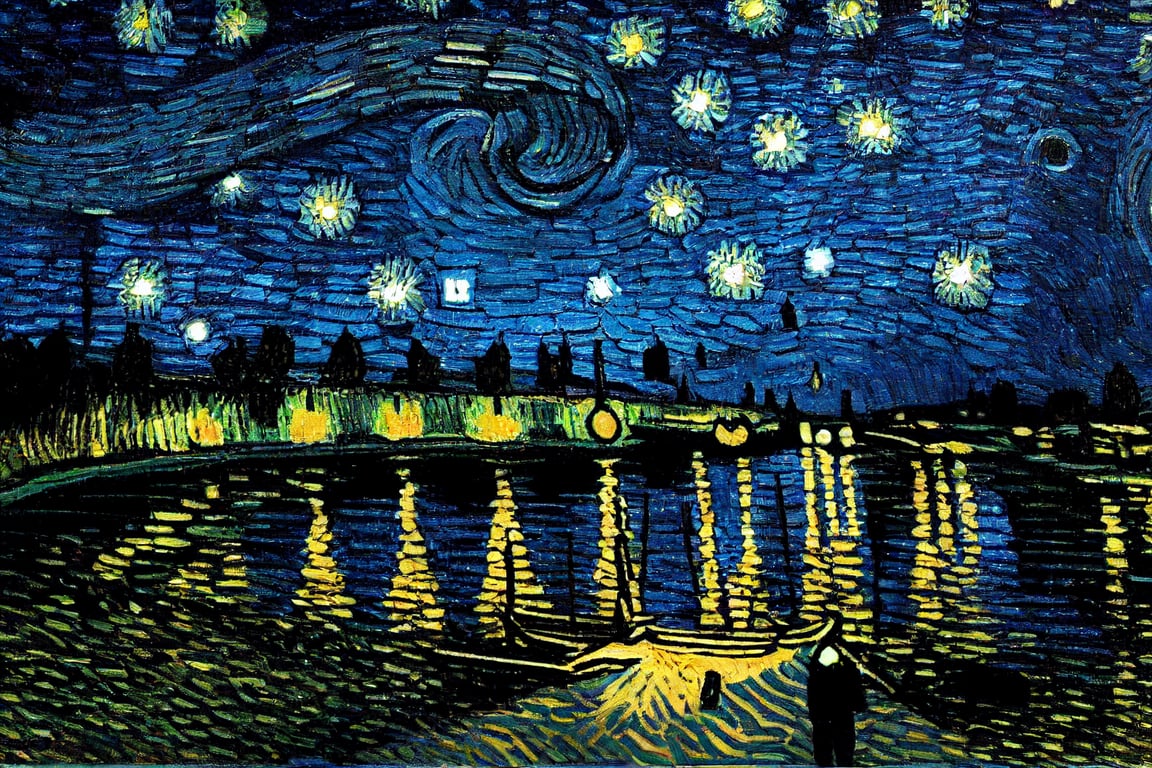 prompthunt diamond Starry Night Over the Rhone Van Gogh