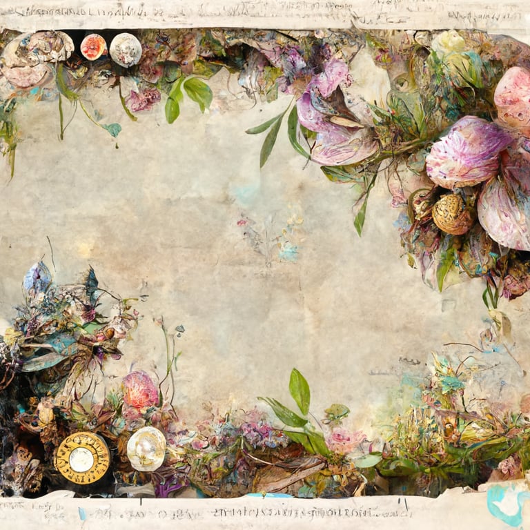 prompthunt: Ephemera enchanted fairytale garden scrapbooking paper