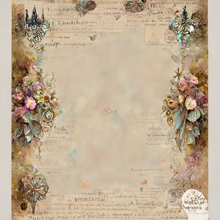 prompthunt: Ephemera enchanted fairytale garden scrapbooking paper