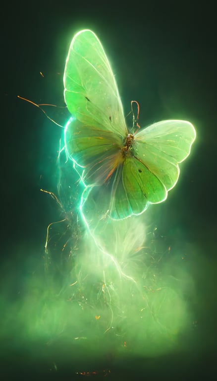 Light Green Butterfly Wallpaper