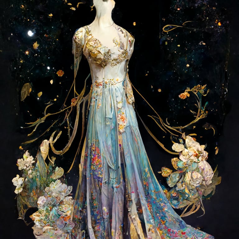 prompthunt: Gorgeous Enchanted evening dress,Featuring Van Gogh’s