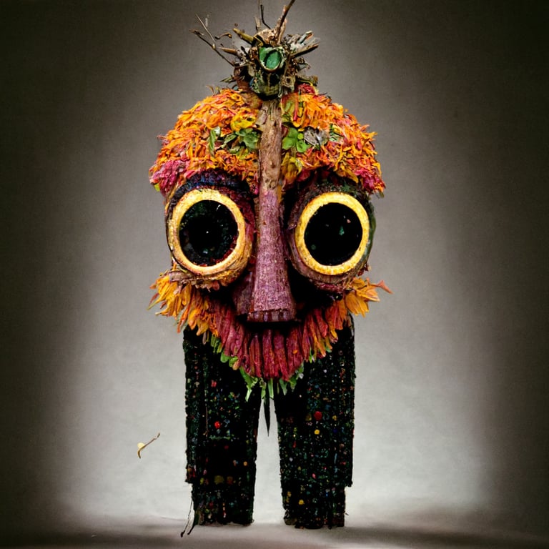 prompthunt: character design marionette puppet made of recycled ...