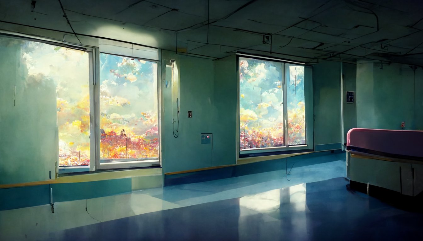 prompthunt: anime,hospital room,unoccupied