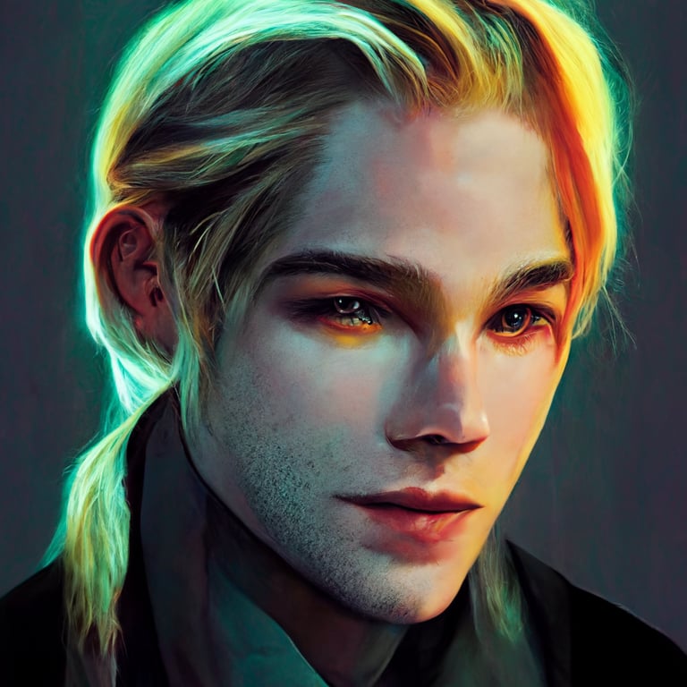 prompthunt A stunningly beautiful, smug, androgynous man in his early