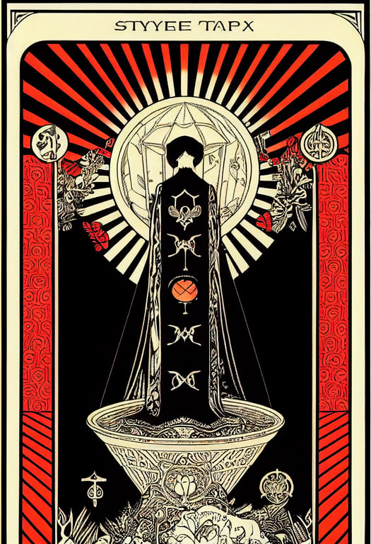 prompthunt: The Empress tarot card, style of shepard fairey full border  frame