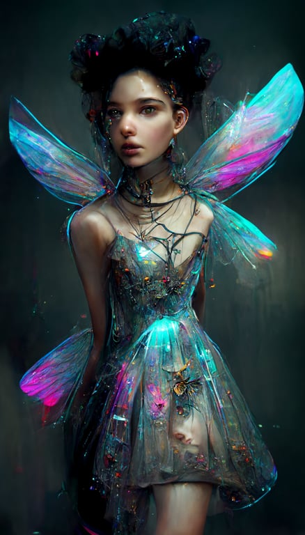 Fairy Girl Cyberpunk Style Desktop Wallpaper - Fairy Girl Wallpaper